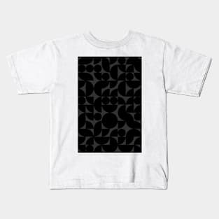 Black Colored Geometric Pattern - Shapes #10 Kids T-Shirt